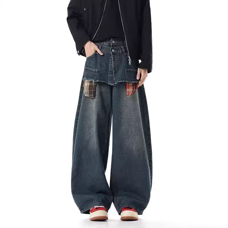 Japanese Brand American style oversize fake two pocket jeans for men Size US 32 / EU 48 - 7 Thumbnail