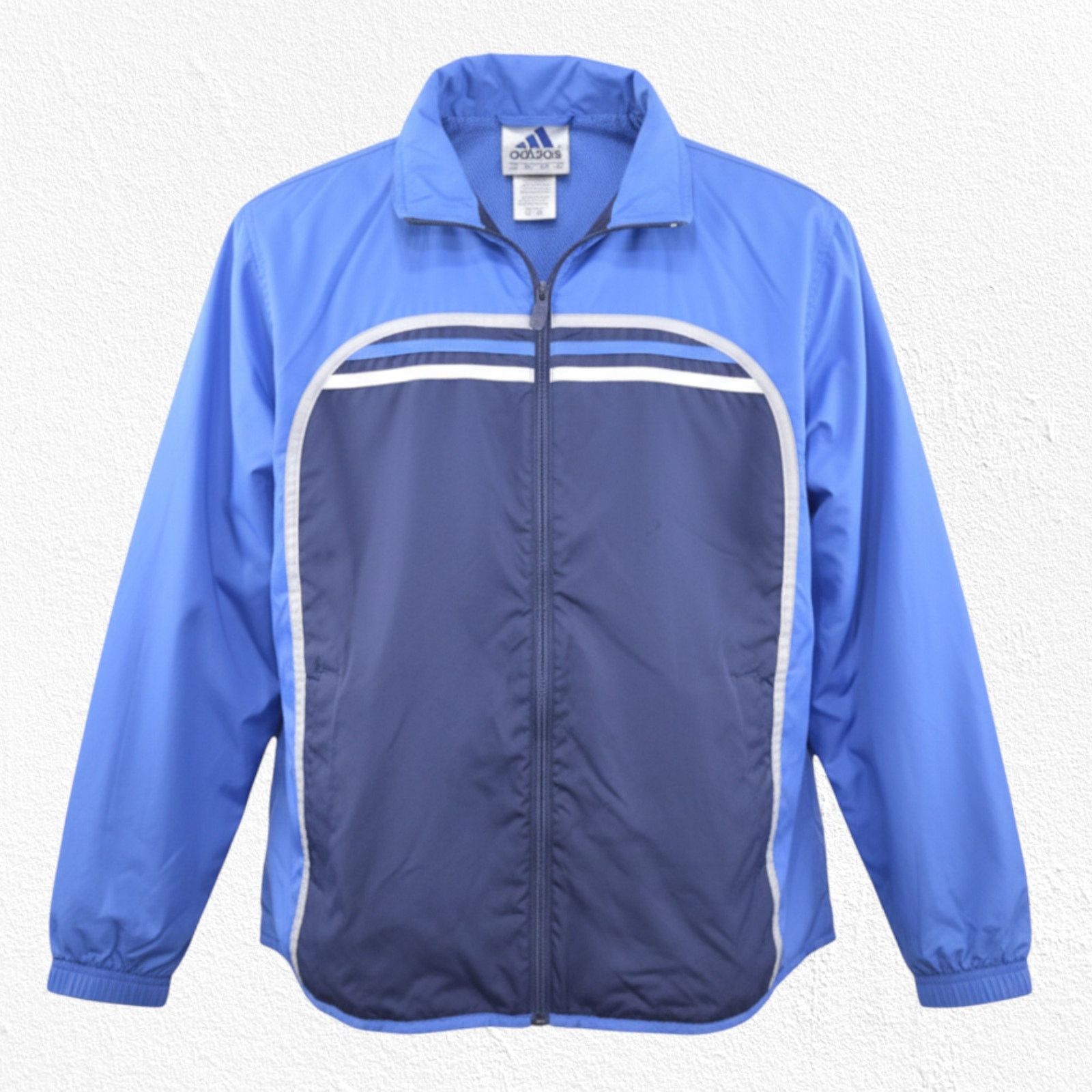 Adidas Y2K Adidas Track Jacket Blue Navy Zip Up Size Medium Size US M / EU 48-50 / 2 - 1 Thumbnail