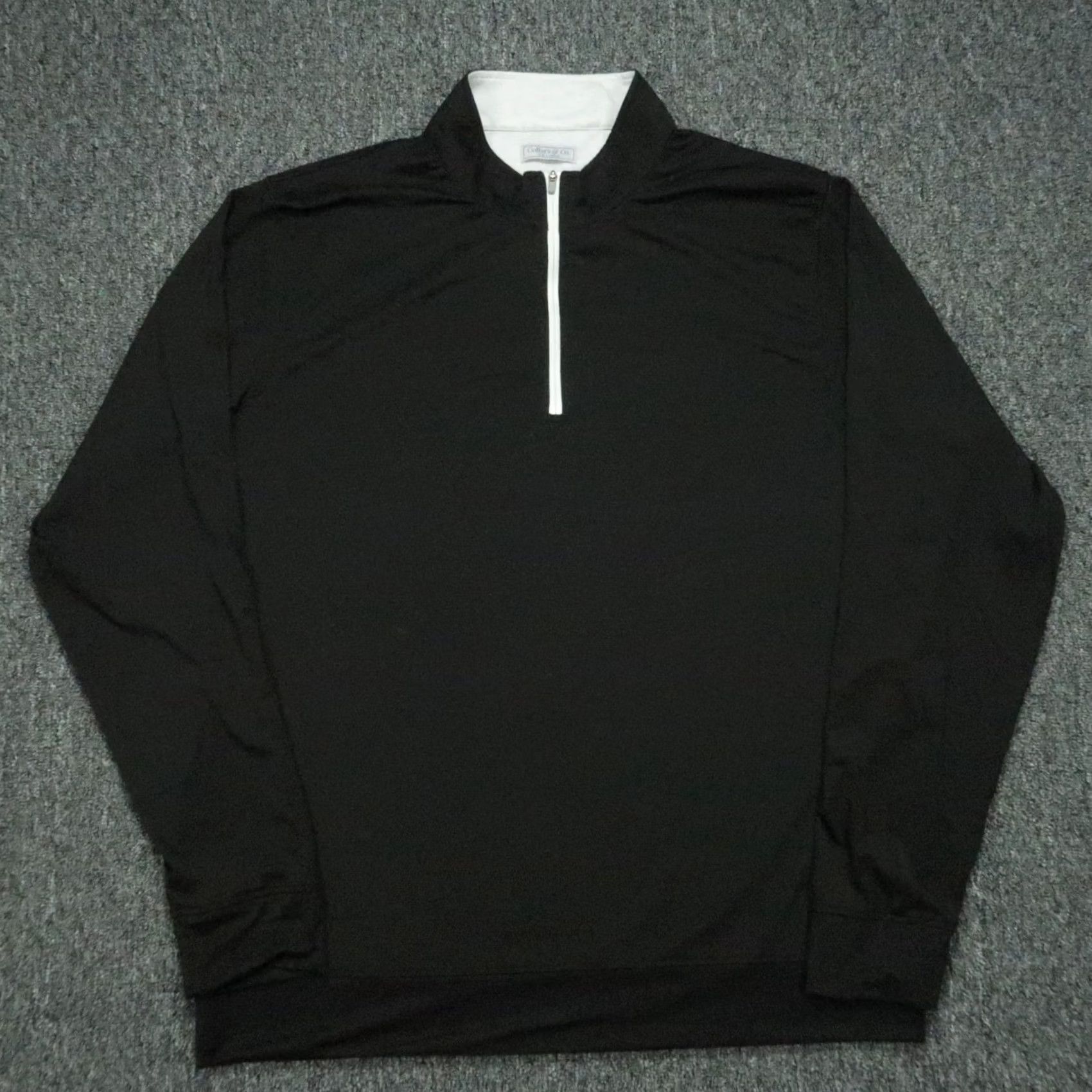 CO Collars & Co Pullover Men 2XL Black Performance Quarter Zip Golf Pullover Shirt Long Sleeve Mock Neck 1/4 Zip Breathable Lightweight Size US XXL / EU 58 / 5 - 2 Thumbnail