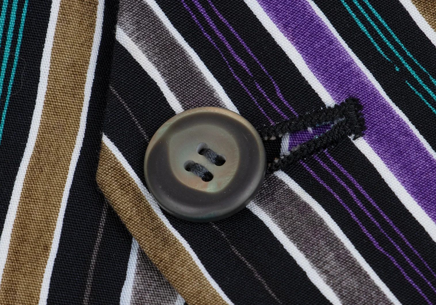 Issey Miyake Cotton Asymmetric Stripe Vest in Black, Purple, Green, Size Size US M / EU 48-50 / 2 - 11 Thumbnail