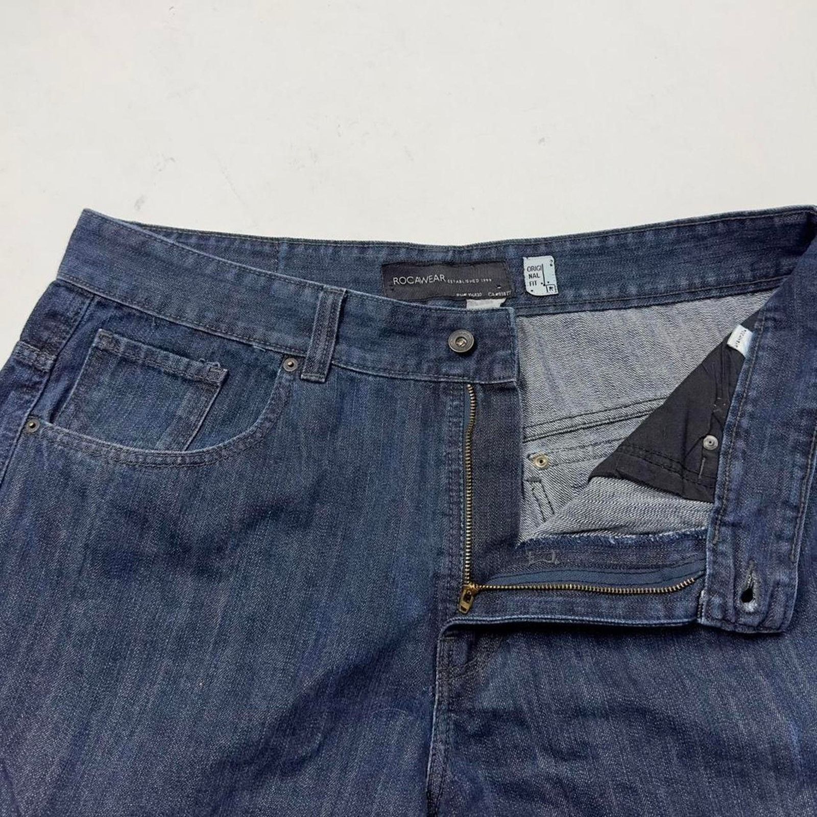 Japanese Brand × Rocawear × StraightFaded Y2K Rocawear Rave Baggy Pipe Wideleg Grunge Streetwear Jeans Size US 38 / EU 54 - 6 Thumbnail