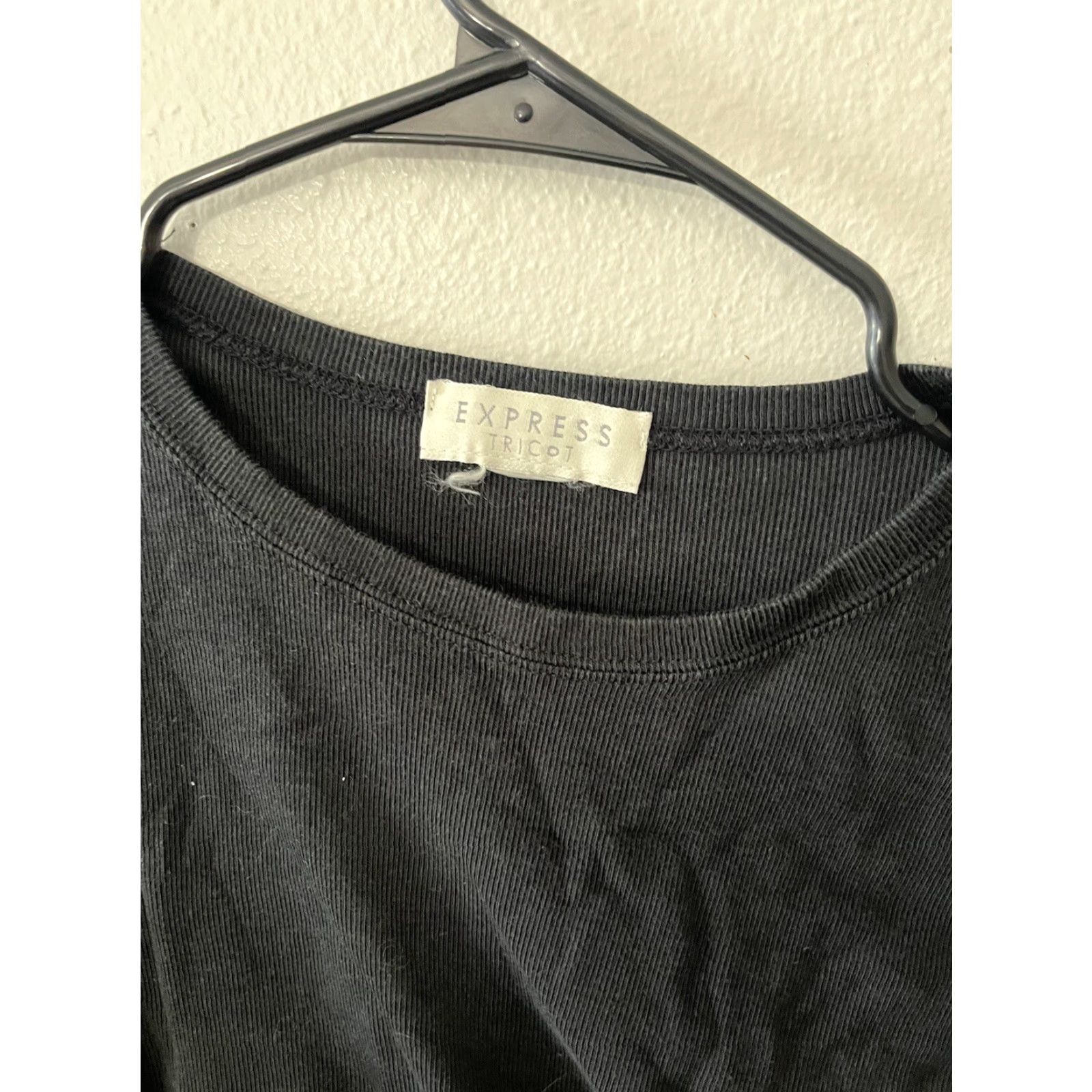 Express VINTAGE Express Sweater Shirt Womens Medium Black Textured Long Sleeve Pullover 90s Hipster Preppy Mom Crew Neck Size M / US 6-8 / IT 42-44 - 2 Thumbnail