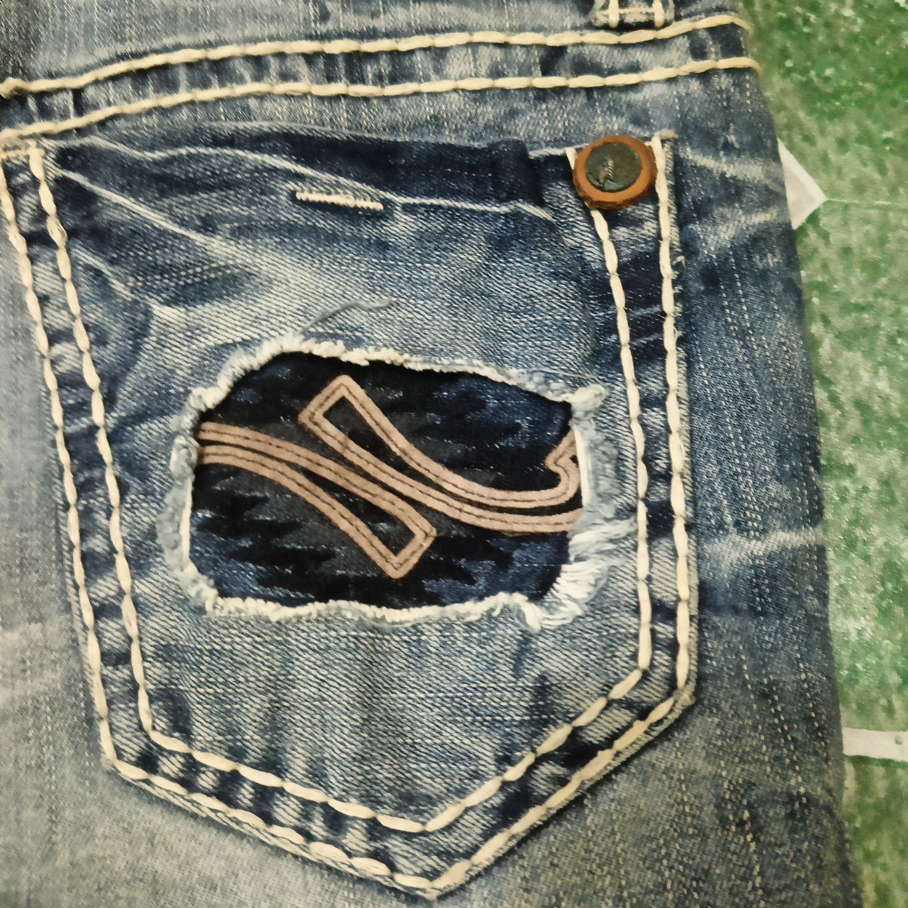 Who Decides War Japanese Shane jeans distressed white stitch Flared jeans Size US 30 / EU 46 - 19 Thumbnail