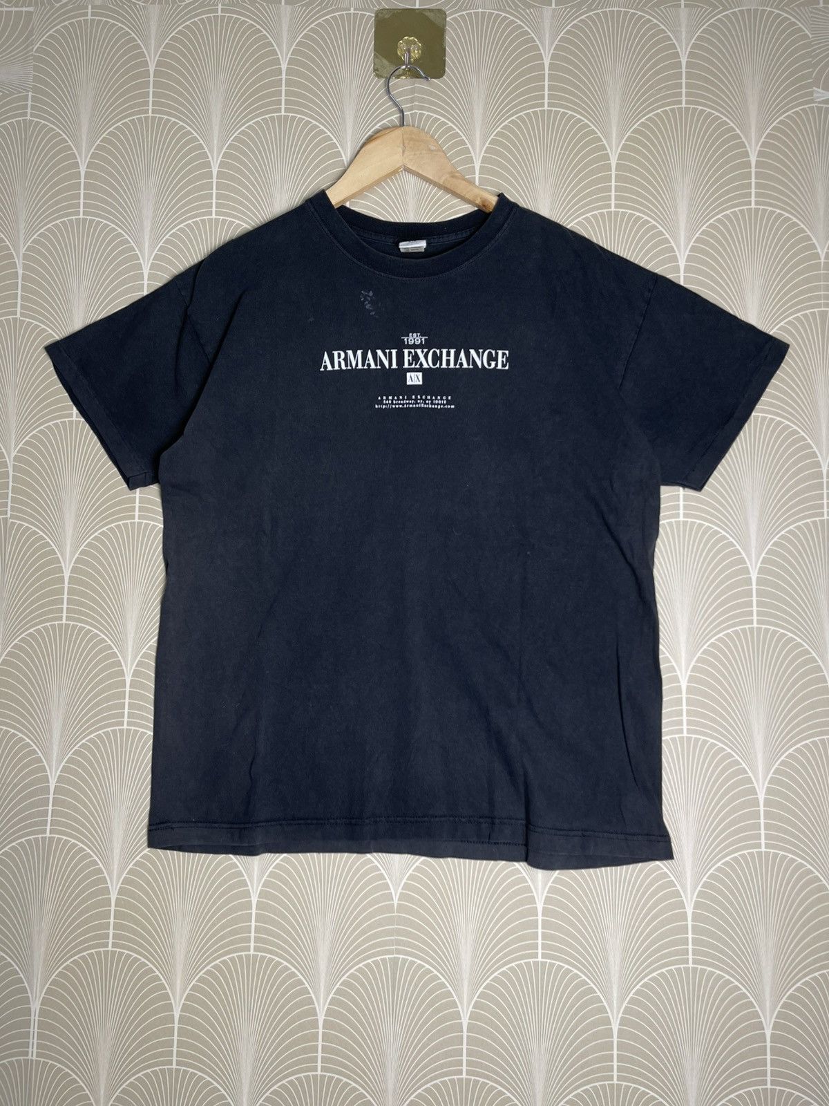 Armani Exchange × Vintage VINTAGE 90s ARMANI EXCHANGE CENTER LOGO TSHIRT SINGLE STITCH Size US L / EU 52-54 / 3 - 1 Thumbnail