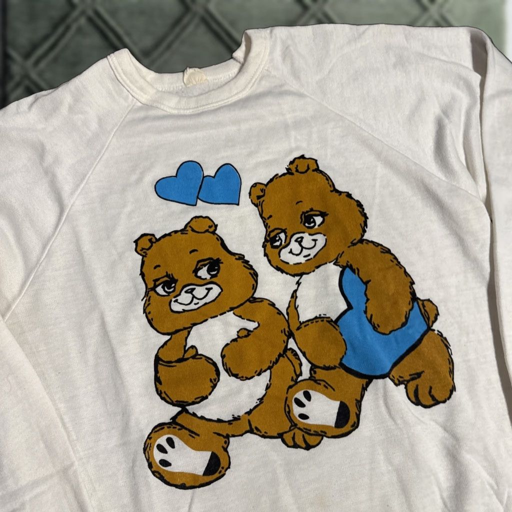 Vintage VINTAGE Teddy Bear Graphic White Crewneck Sweatshirt L 80s Unisex Adults Pullover Men Women L Size US L / EU 52-54 / 3 - 1 Thumbnail