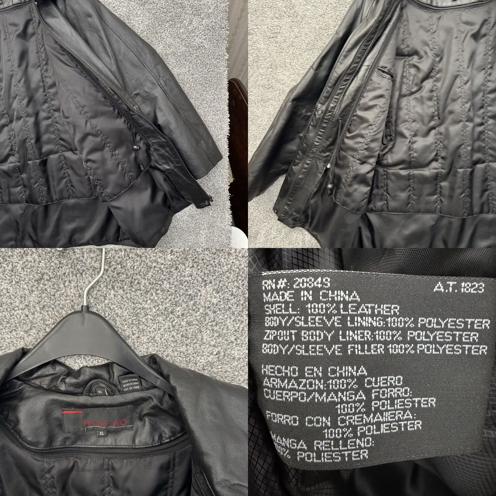 Vintage VINTAGE Phase Two Leather Coat Mens XL Black 90s Y2K Streetwear Overcoat Lined Pockets Zipper Casual Size US XL / EU 56 / 4 - 8 Thumbnail