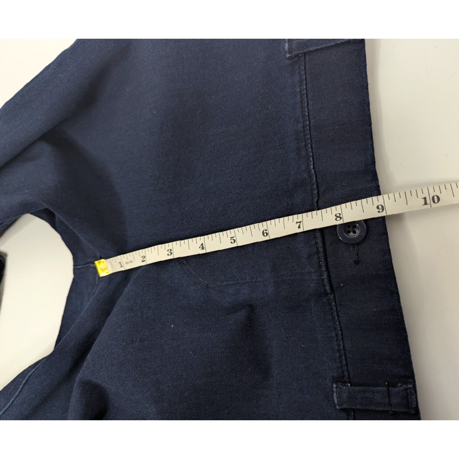 Denime Betabrand Denim Jeans Straight Leg W0626 S Indigo 4-Way Stretch Elastic Waist Logo Pockets Long Classic Women’s Pants Size 28" / US 6 / IT 42 - 7 Thumbnail
