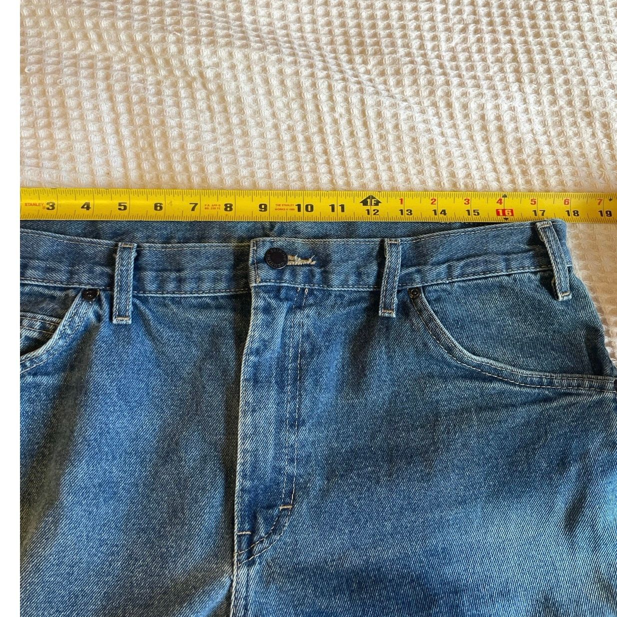 Dickies Dickies Straight Leg Medium Wash Semi Distressed Denim 34x30 Size US 34 / EU 50 - 6 Thumbnail