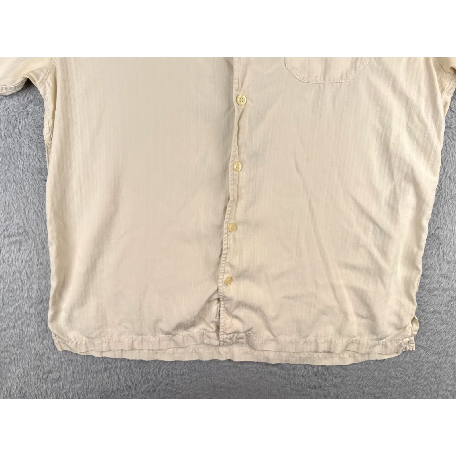 Tommy Bahama Tommy Bahama Shirt Men Large Ivory Stripe 100% Silk Button Up Hawaiian Pocket Size US L / EU 52-54 / 3 - 5 Thumbnail