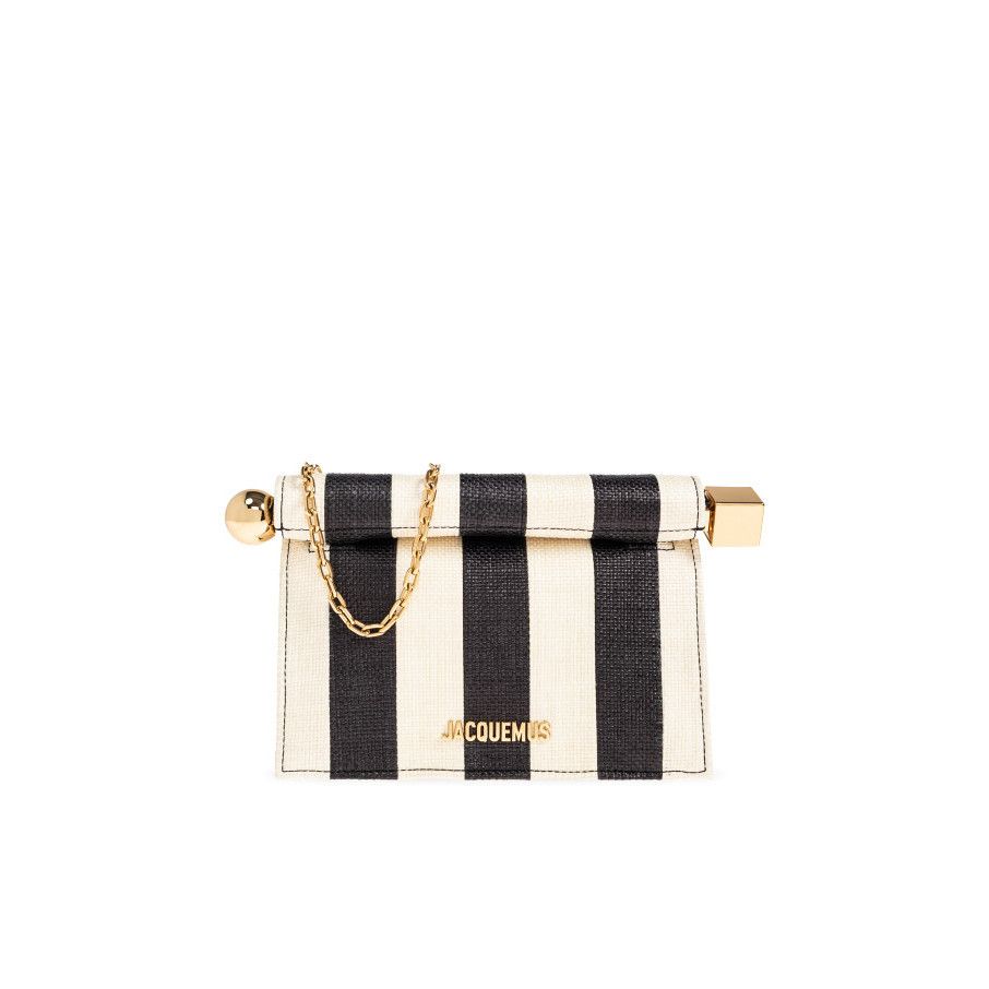 Jacquemus JACQUEMUS Small Rond Striped Cream Black Handbag New & Authe Size ONE SIZE - 1 Thumbnail