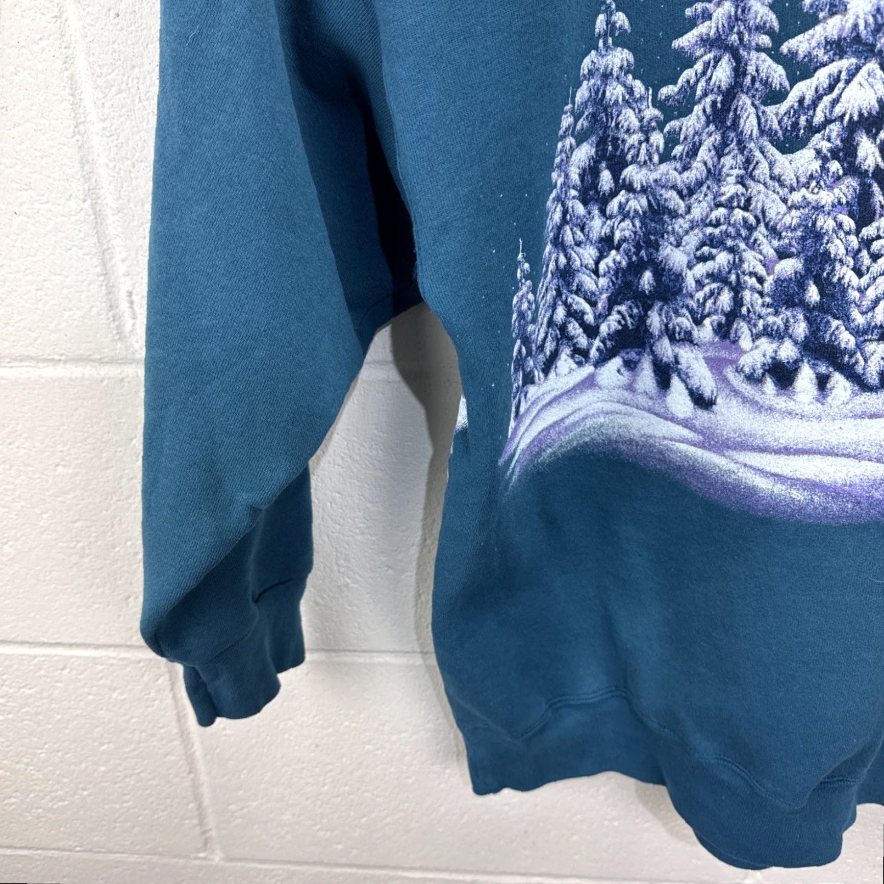 Altea VINTAGE Signal Sport All Over Print Snow Forest Nature Sweatshirt XL Teal Blue Size US XL / EU 56 / 4 - 7 Thumbnail