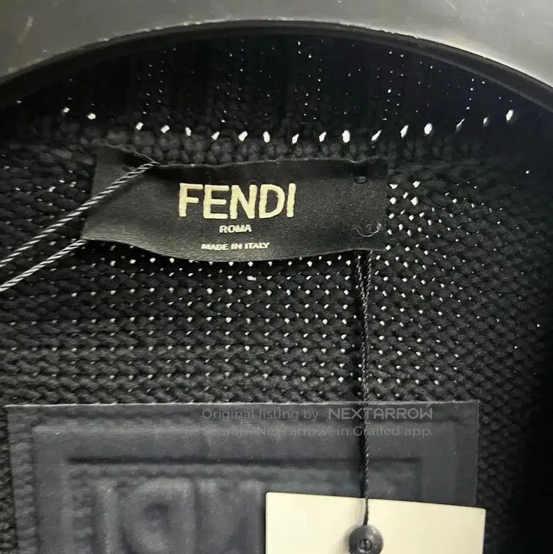 Fendi Fendi Black Cotton Knitted Cardigan for Men . Size US L / EU 52-54 / 3 - 4 Thumbnail