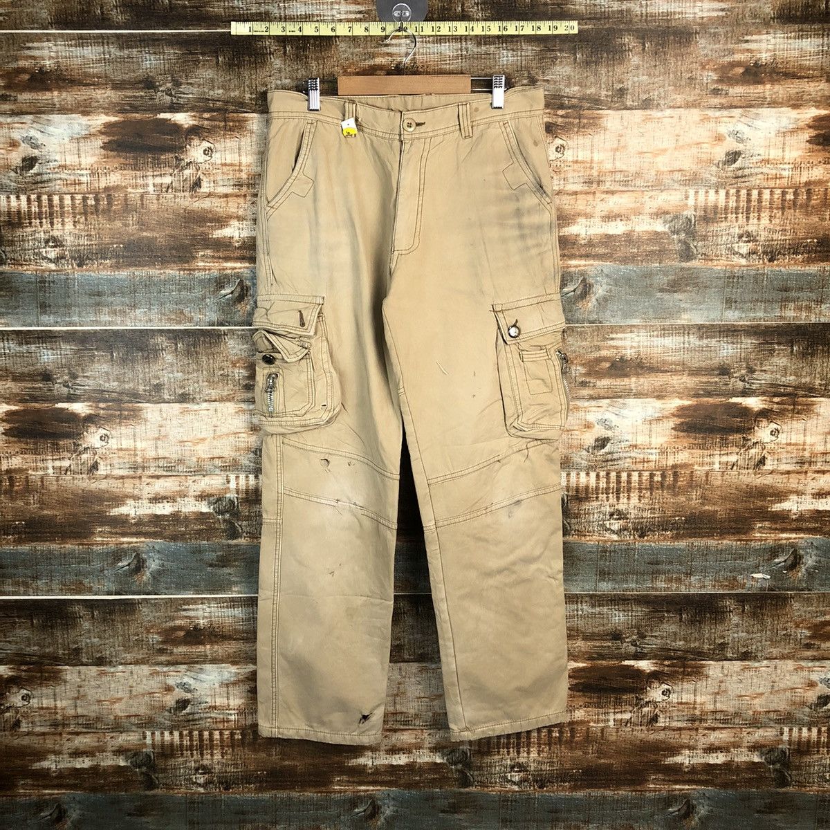 Japanese Brand DL J’apeng Brown Cargo utility Multipocket Pants #C115 Size US 33 - 1 Thumbnail