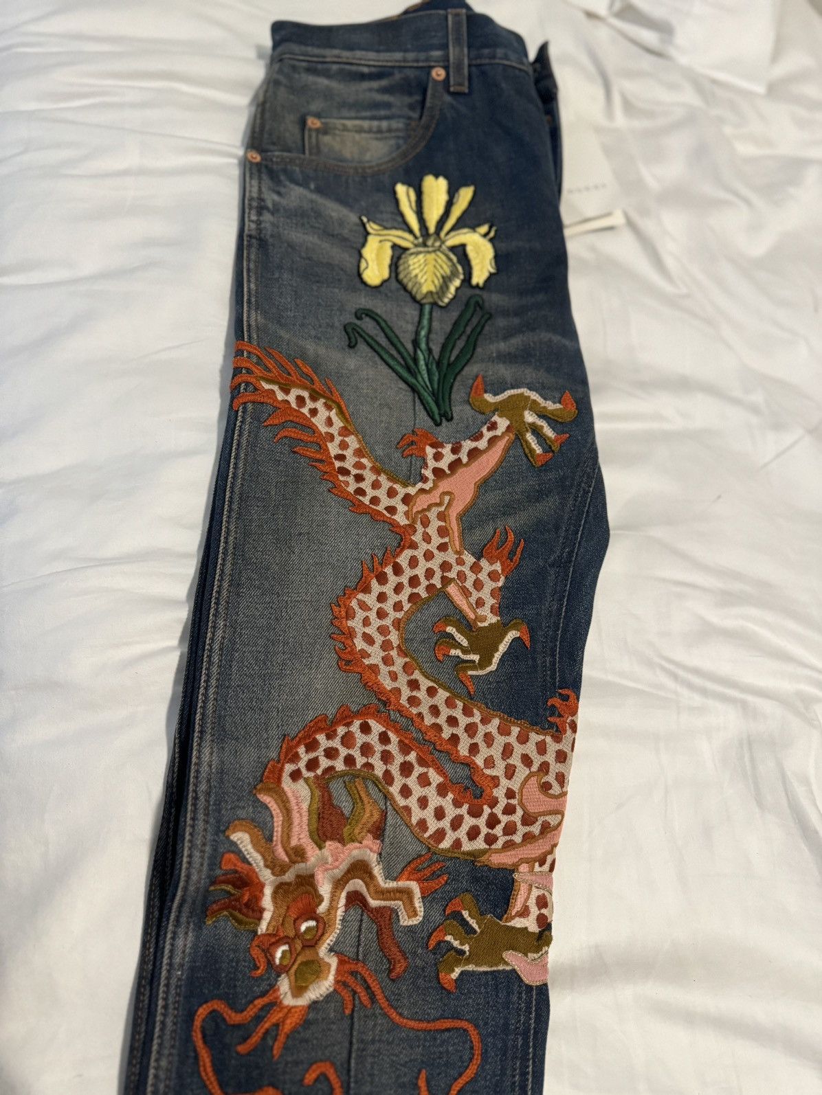 image of Gucci Dragon Jeans in Navy, Men's (Size 34)