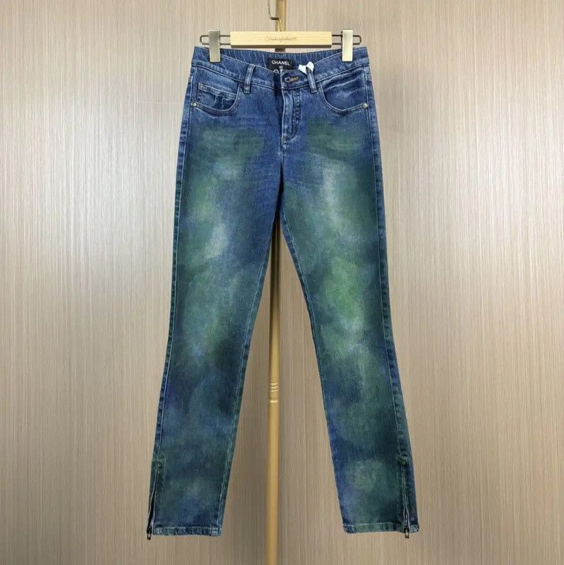 Chanel Chanel Colorblock Cotton Women's Jeans 0089 Size 23" - 1 Thumbnail
