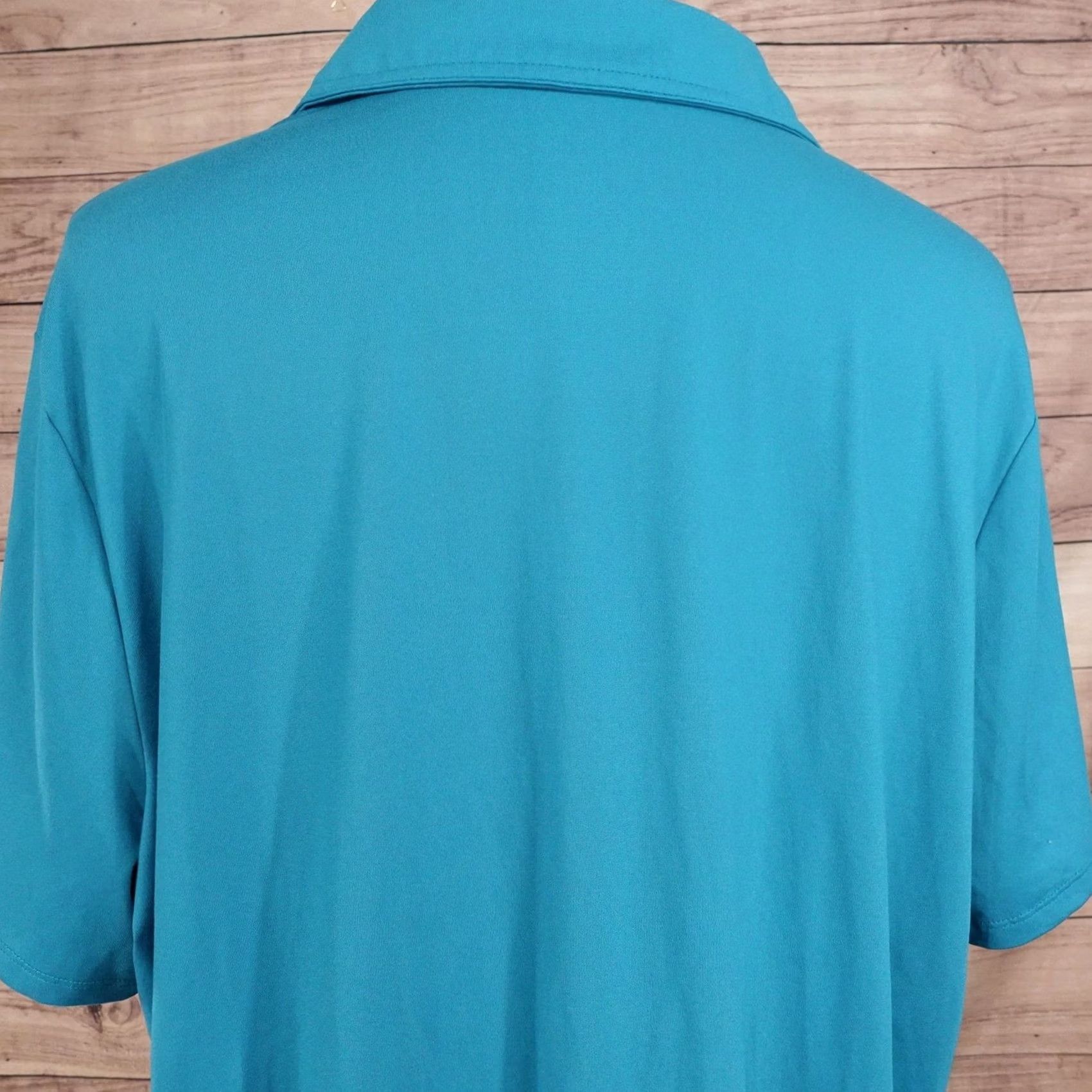 Vintage All In Motion Polo Shirt Mens 2XL Blue Short Sleeve Polyester Spandex Polo Shirt Size US XXL / EU 58 / 5 - 4 Thumbnail