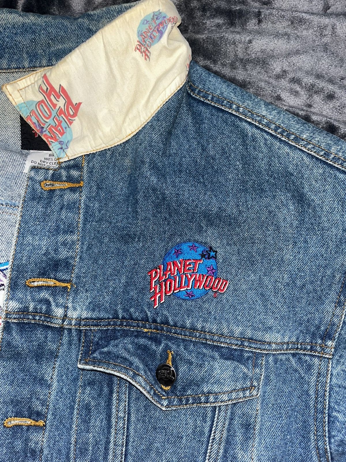Planet Hollywood Vintage 90s Planet Hollywood Jean/ Denim Jacket Size M / US 6-8 / IT 42-44 - 12 Thumbnail