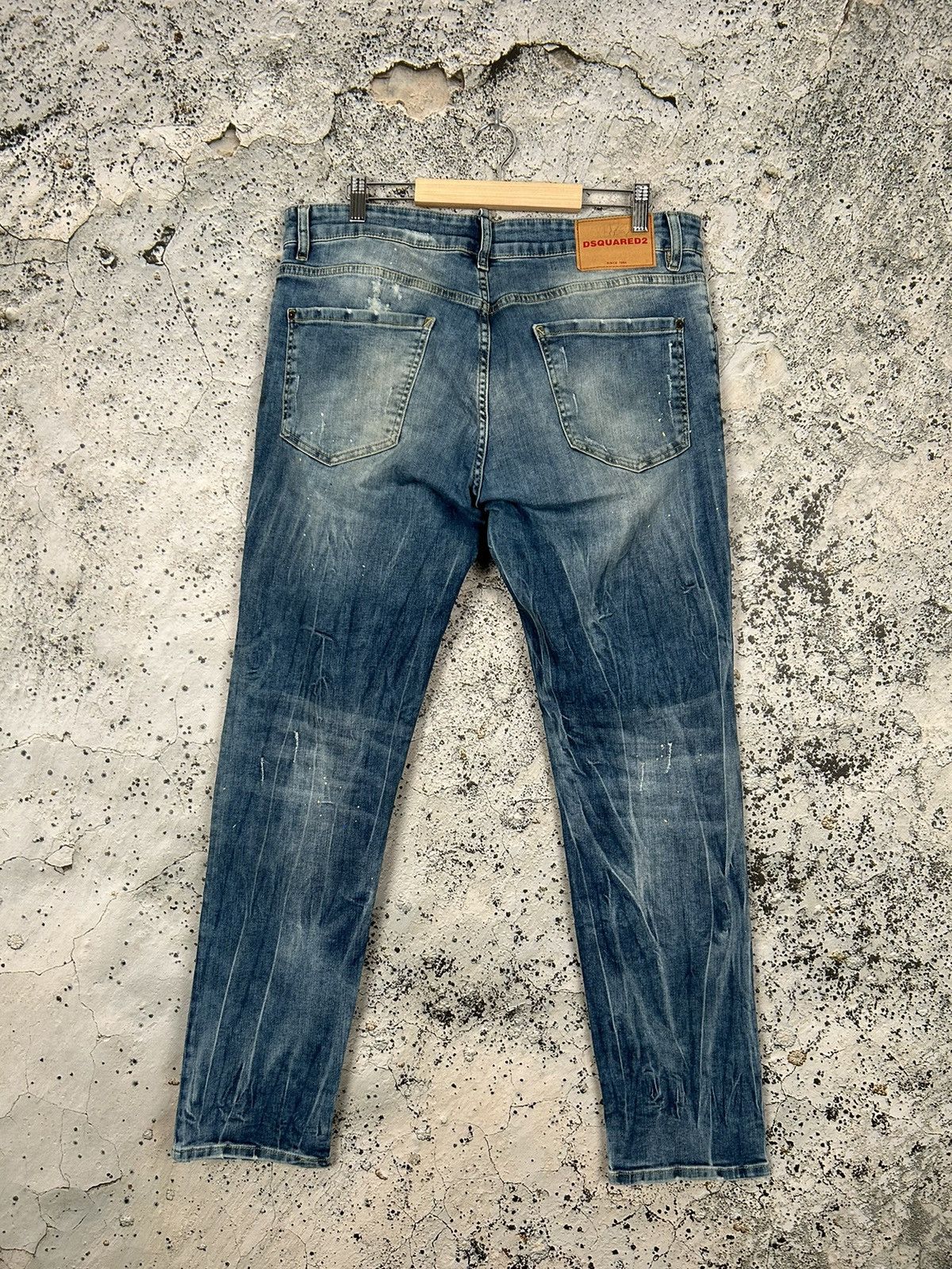 Vintage Dsquared2 Distressed Denim Pants Paint Y2K Punk