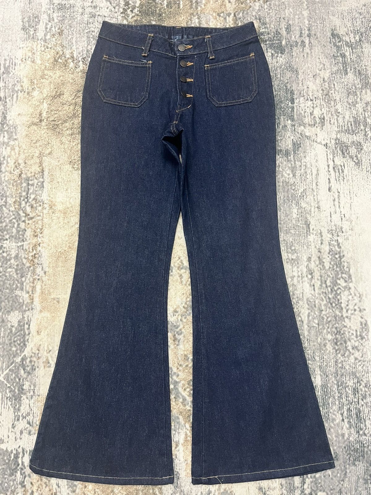 image of If Six Was Nine Japanase Brand Jeans Bushpocket Pant Boot Cut Flare Denim in Blue, Men's (Size 29)