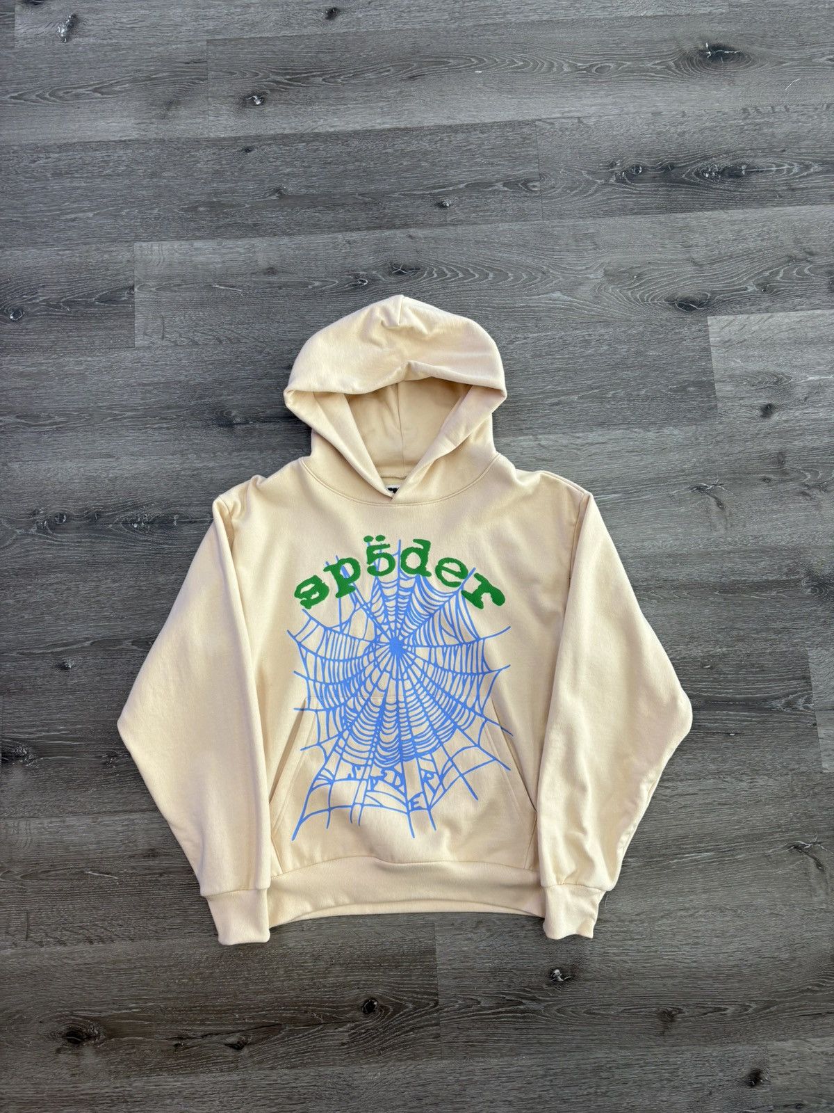 Sp5der Sp5der OG “Web” V2 Hoodie (Cream) Size US M / EU 48-50 / 2 - 1 Thumbnail