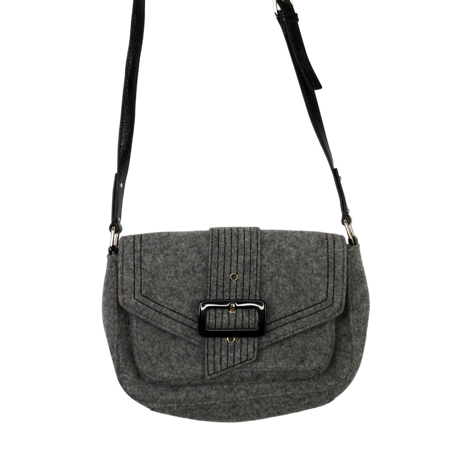 Kate Spade Kate Spade Raleigh Walker Park Wool Crossbody Bag Gray Size ONE SIZE - 3 Thumbnail