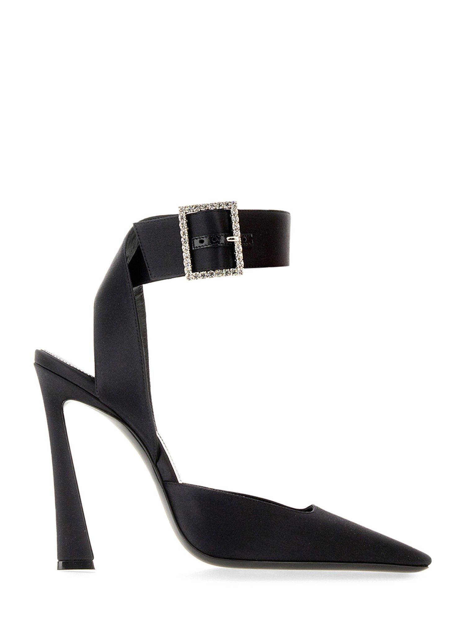 Saint Laurent Paris o1s1wg111024 Fanny Slingback Pumps in Crepe Satin in Black Size US 9 / IT 39 - 1 Thumbnail