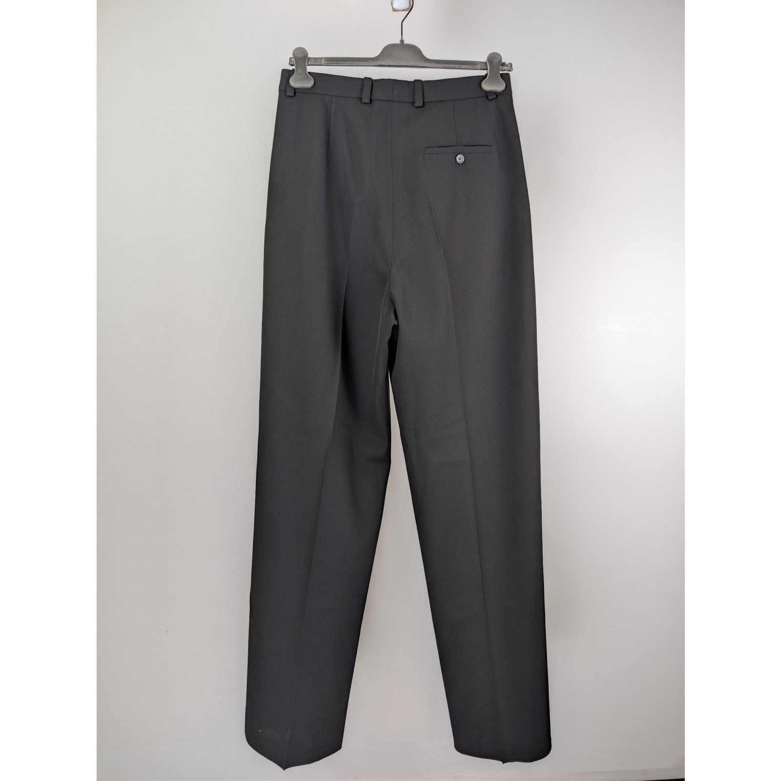 Balenciaga o1rshd1 Unisex Dry Wool Twill Tailored Pants in Black Size US 30 / EU 46 - 10 Thumbnail
