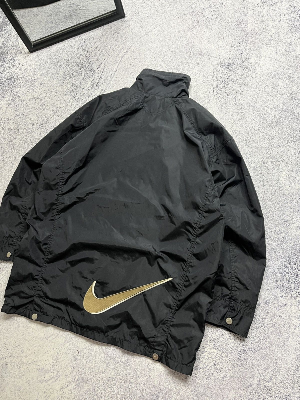 Nike × Vintage Nike Vintage Big Logo Swoosh Nylon Bomber Jacket 90s Y2K Size US S / EU 44-46 / 1 - 7 Thumbnail
