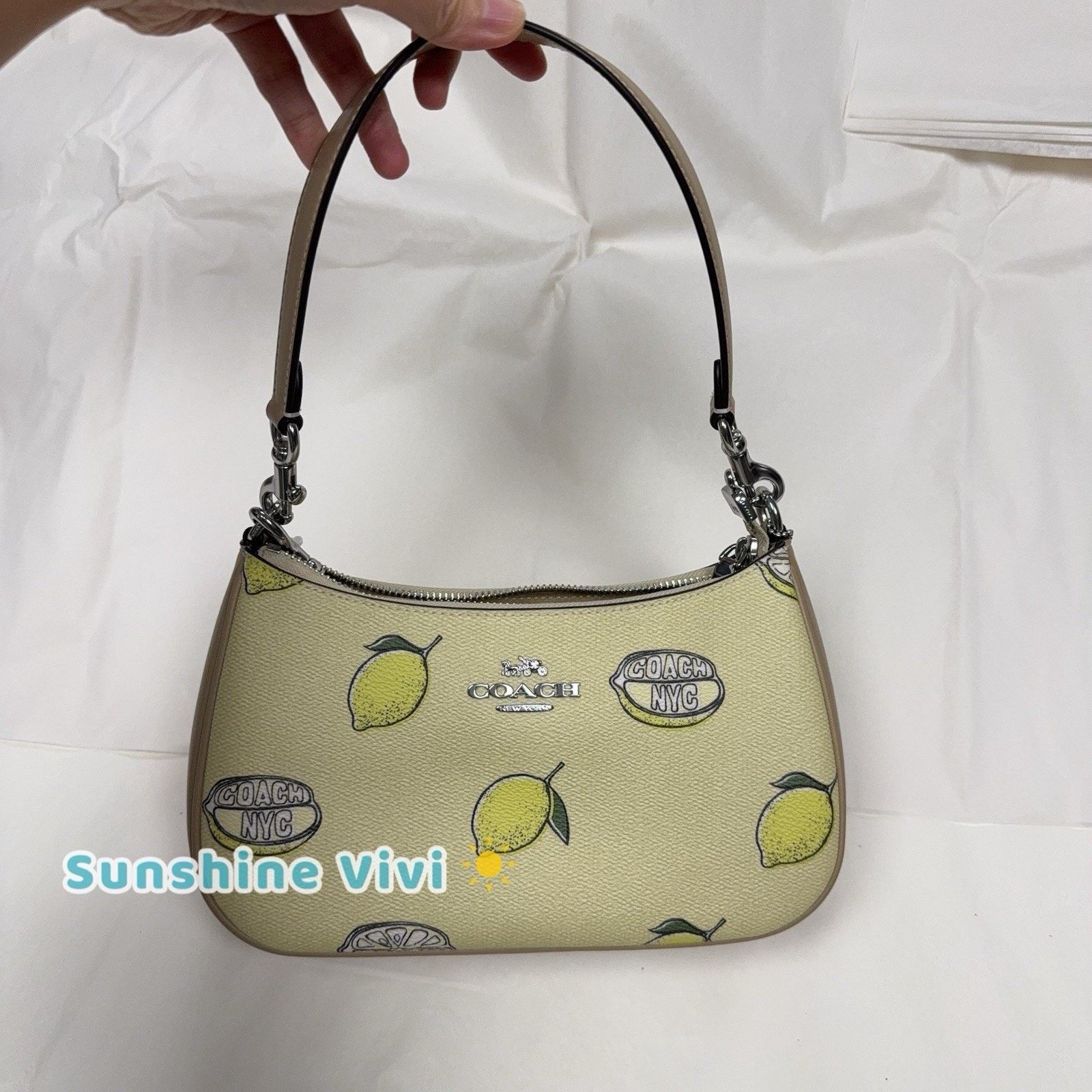 Coach NWT Coach Teri Shoulder Bag Crossbody Lemon Yellow CBA53 Size ONE SIZE - 1 Thumbnail
