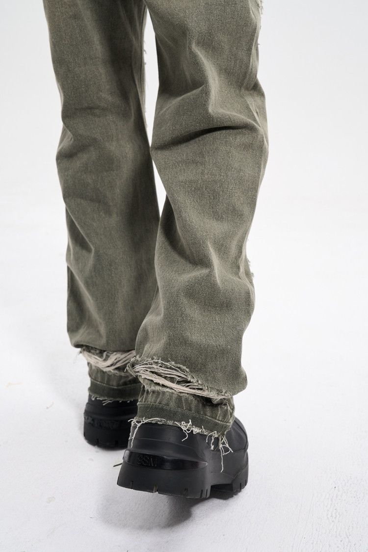 Japanese Brand × Vintage Patch Damage Straight Jeans Size US 31 - 7 Thumbnail