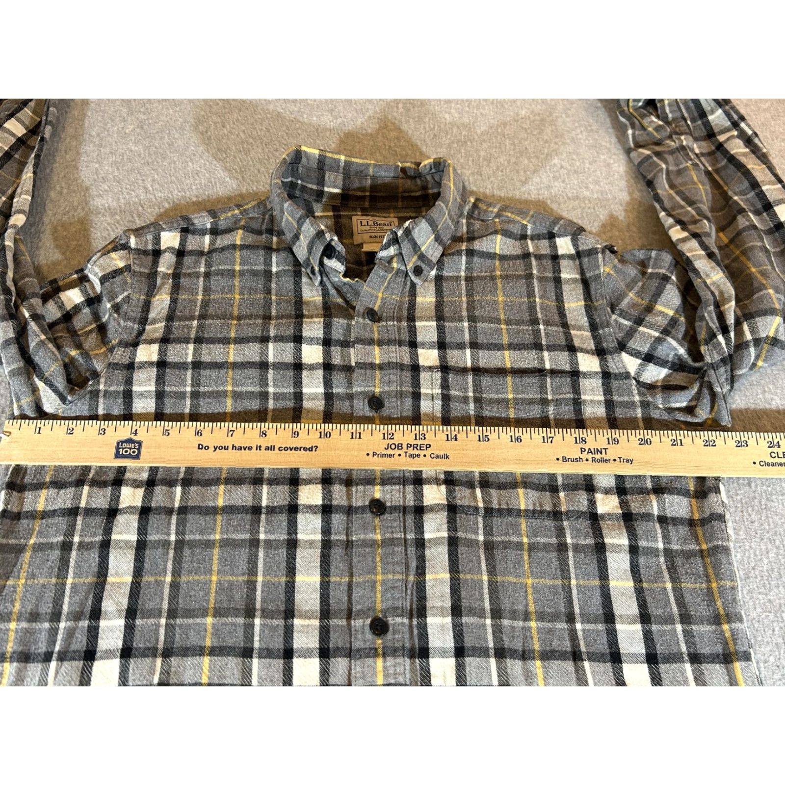 Vintage VINTAGE LL Bean Flannel Shirt Men Large Gray Plaid Long Sleeve Slim Fit Outdoor Workwear Size US L / EU 52-54 / 3 - 3 Thumbnail