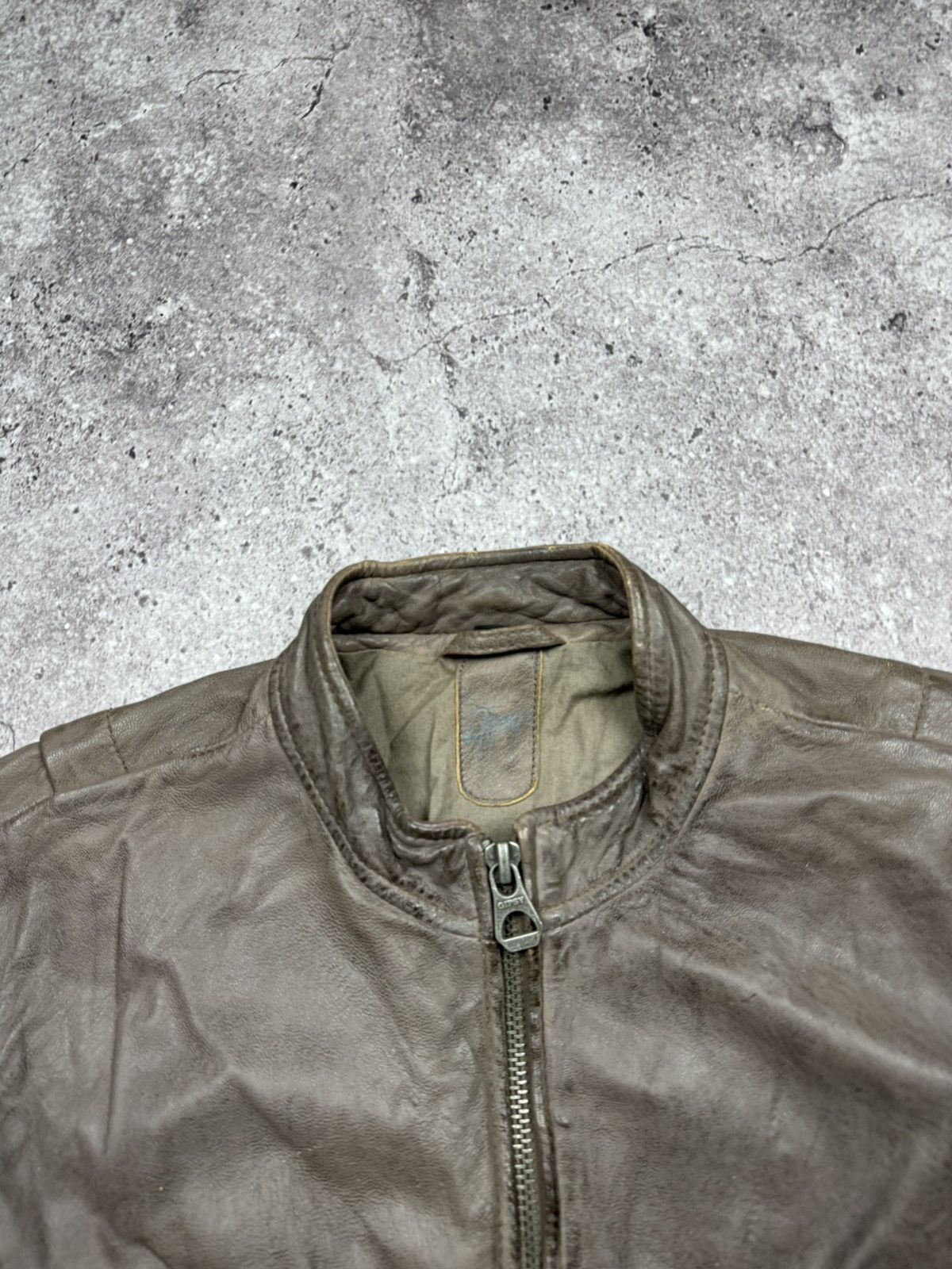 Japanese Brand Vintage Brown Leather Jacket Acne Carol Christian Poell styl Size US S / EU 44-46 / 1 - 3 Thumbnail
