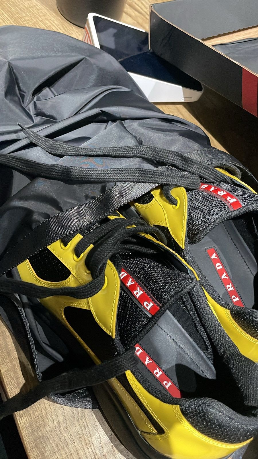 image of Prada Prade American Cups Sneakers in Black, Men's (Size 10.5)