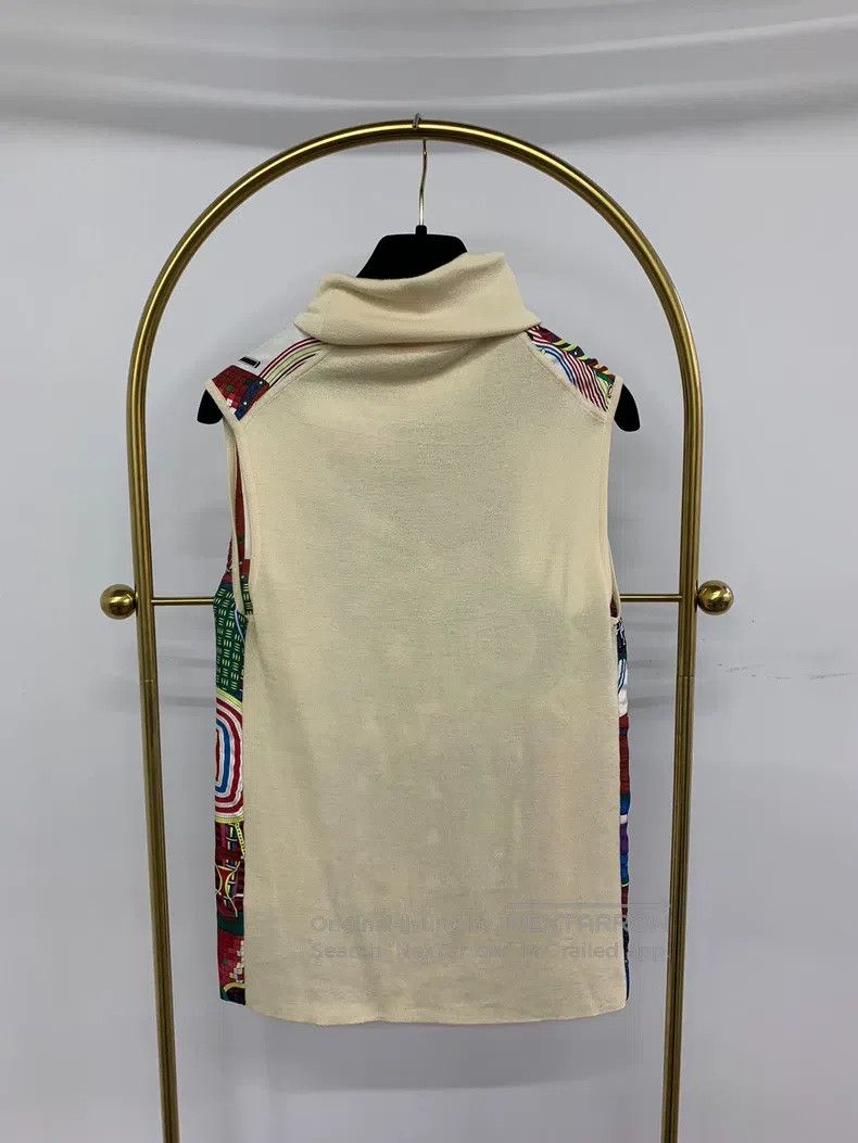 Hermes Hermes Silk print and cashmere high-neck sleeveless top Size XS / US 0-2 / IT 36-38 - 3 Thumbnail