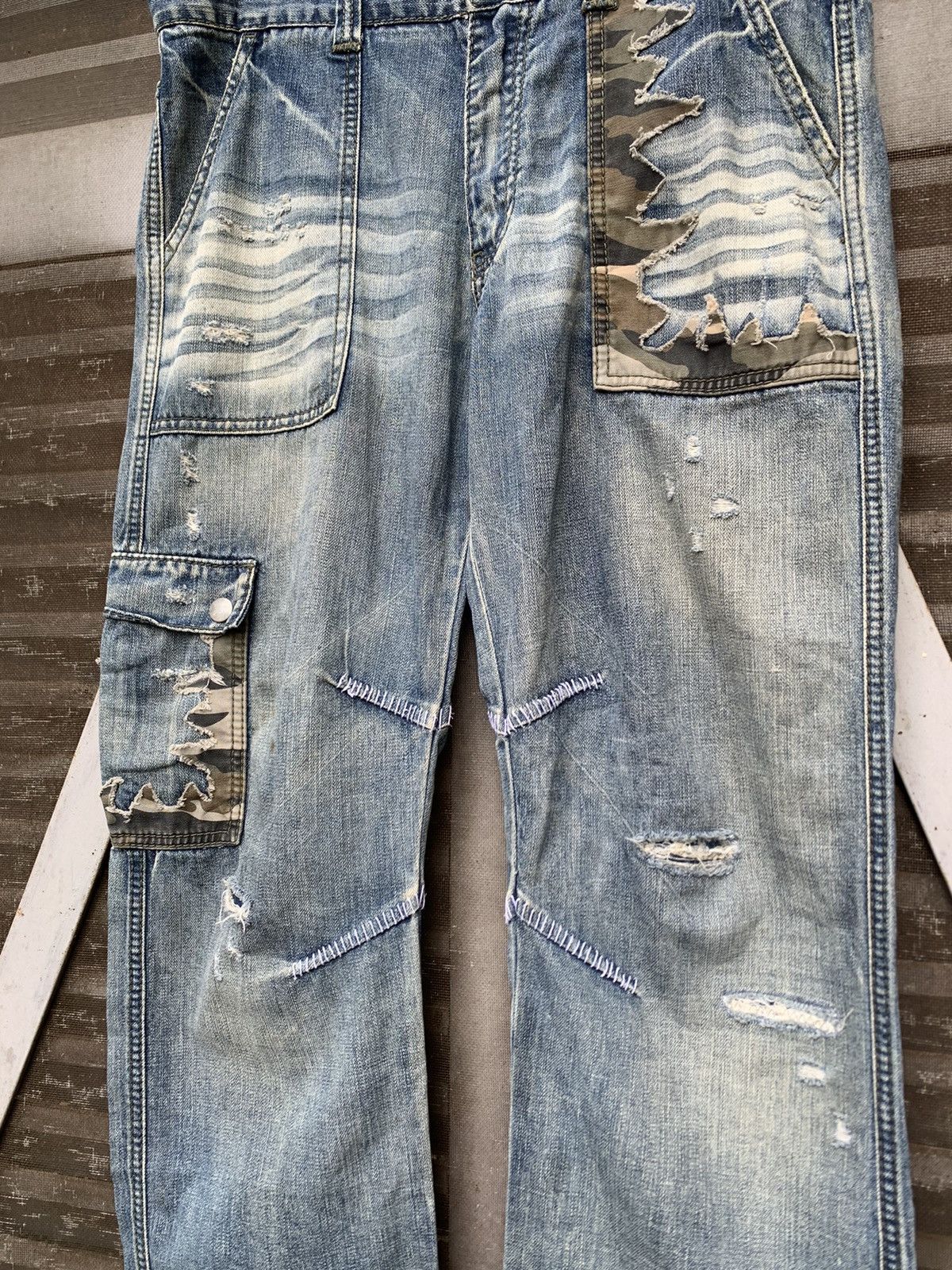 Vintage 👹VINTAGE TWENTY WORKS DISTRESSED BAGGY JEANS Size US 34 / EU 50 - 9 Thumbnail