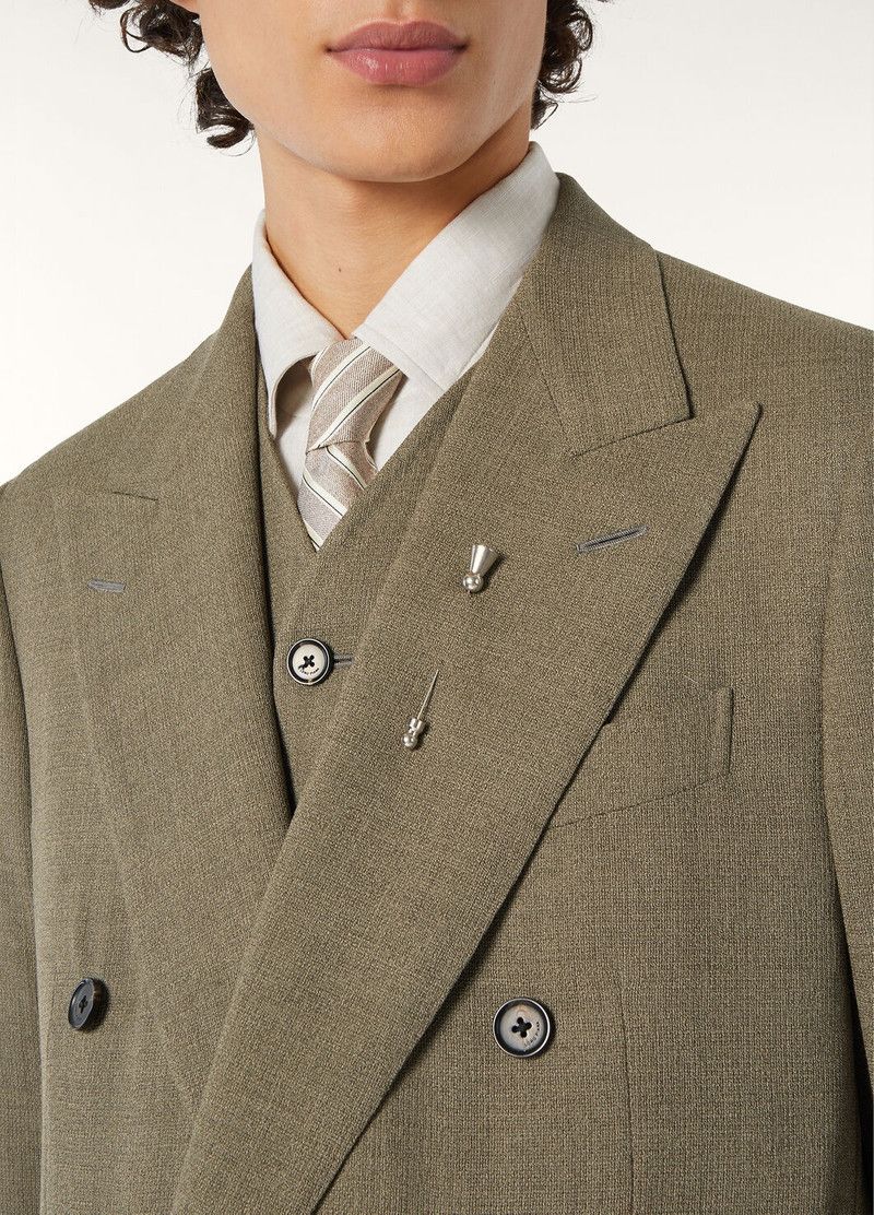 Loro Piana o1srvl11e0426 FAP2825 Milano Blazer in Khaki Size US L / EU 52-54 / 3 - 3 Thumbnail