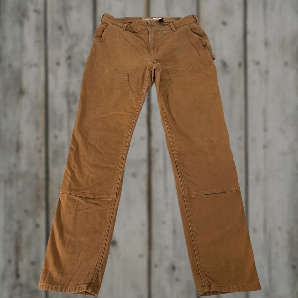 Carhartt Carhartt Pants Women 12 Tall Brown Double Knee Rugged Flex Carpenter Relaxed Fit Size 34" / US 12 / IT 48 - 1 Thumbnail