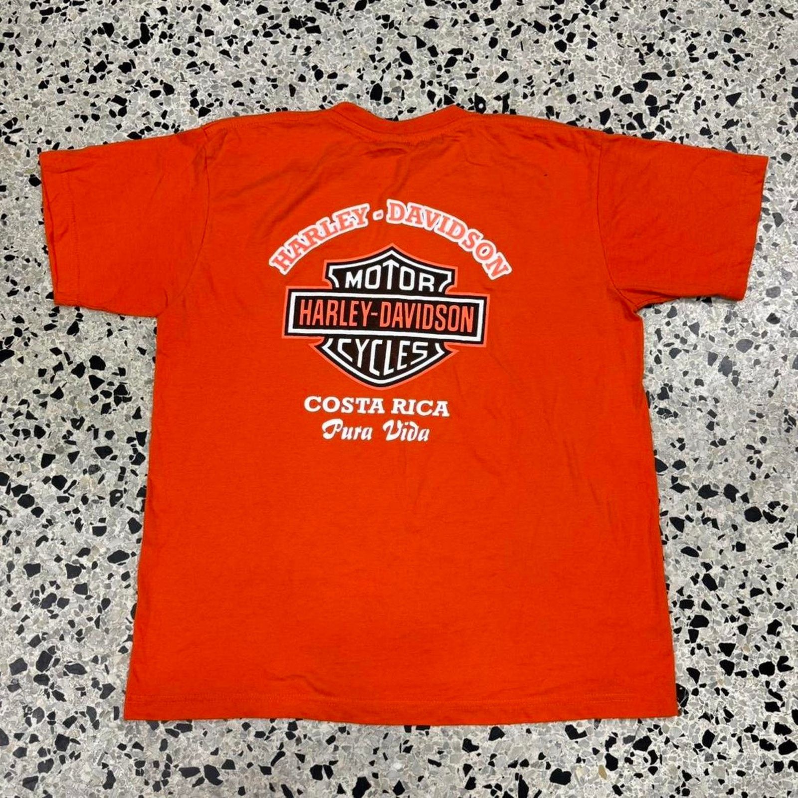 Harley Davidson × Vintage VINTAGE Y2K HARLEY DAVIDSON PURA VIDA EMBLEM ORANGE TEE: Size US XL / EU 56 / 4 - 5 Thumbnail