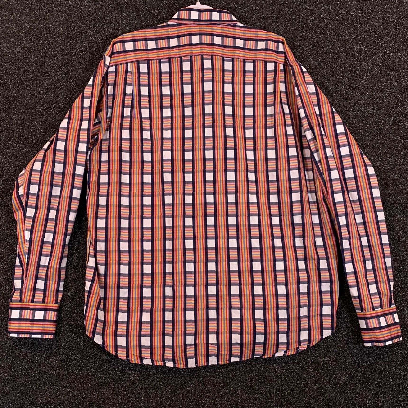 Luchiano Visconti VINTAGE Luciano Barbera Shirt Mens XL Orange Plaid Flannel Button-Down Collared Long Sleeve Casual All Seasons Size US XL / EU 56 / 4 - 7 Thumbnail
