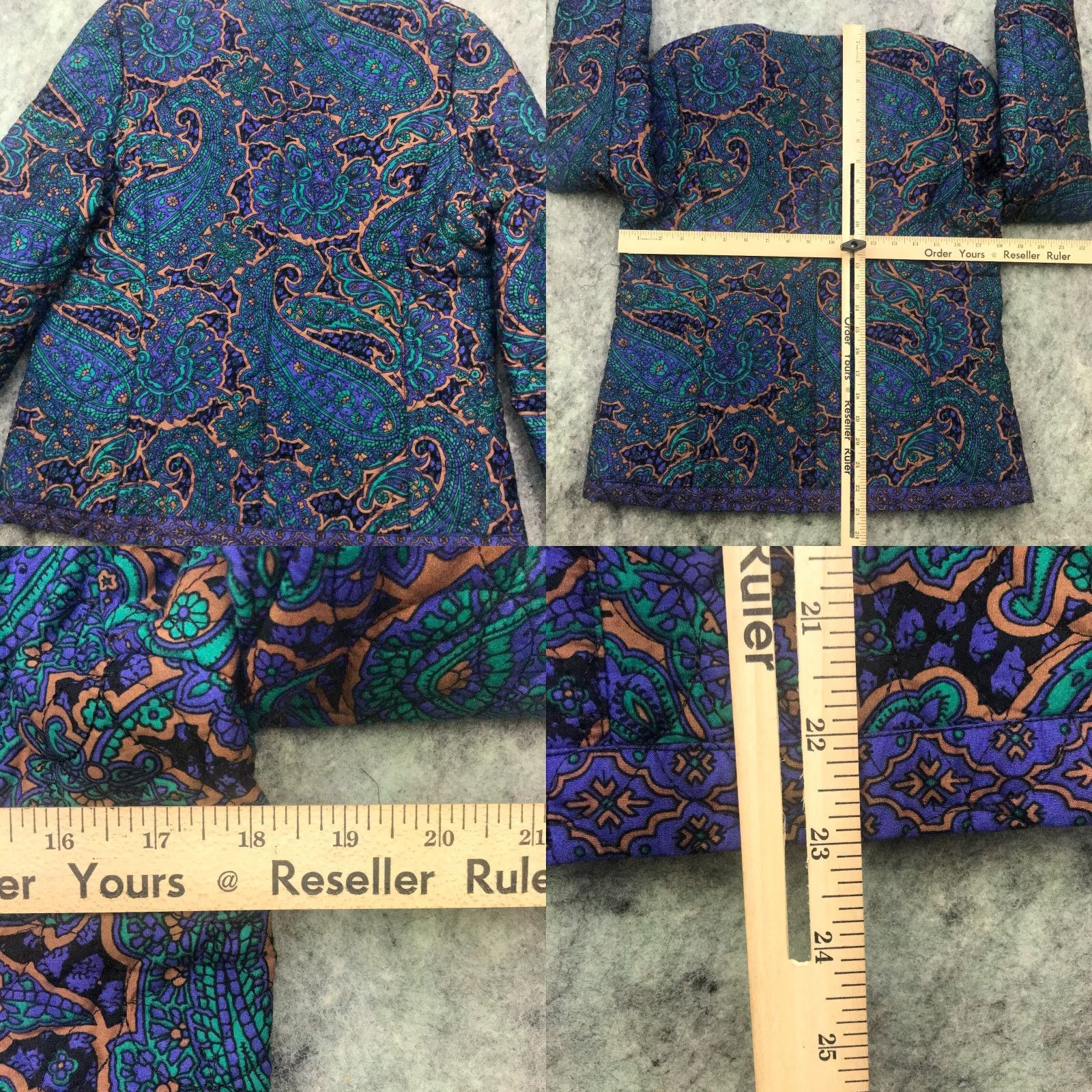 Isaac Mizrahi Isaac Mizrahi Womens Jacket Paisley Quilted Zip Coat Blue Green Purple Size 10 Size L / US 10 / IT 46 - 8 Thumbnail