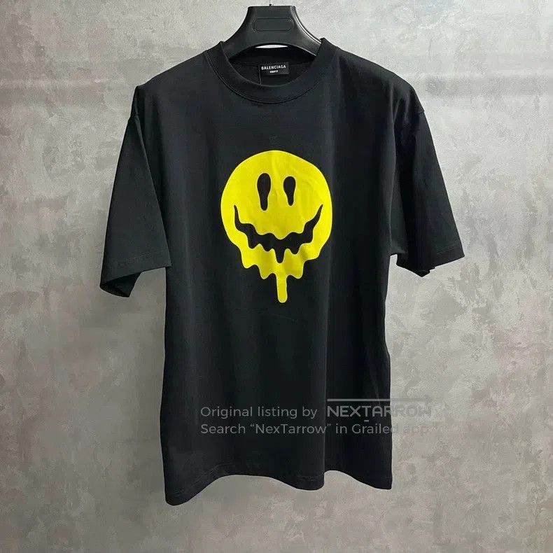 Balenciaga Balenciaga Black Melted Smile Print T-Shirt. Size US XS / EU 42 / 0 - 1 Thumbnail
