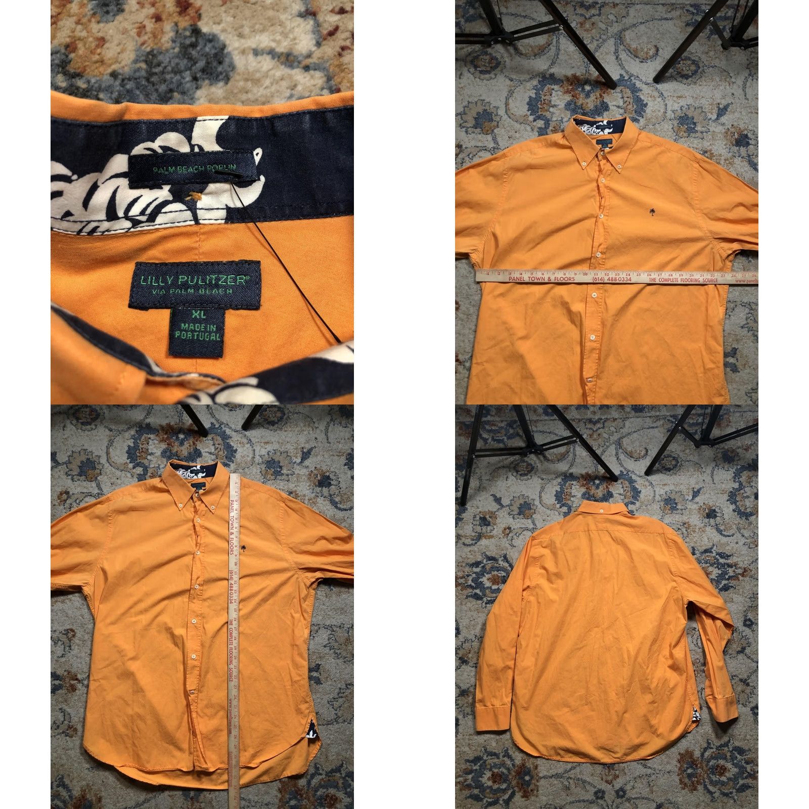 Lilly Pulitzer VINTAGE Lilly Pulitzer Shirt Mens XL Orange Button Down Palm Beach Poplin Palm Tree Size US XL / EU 56 / 4 - 8 Thumbnail