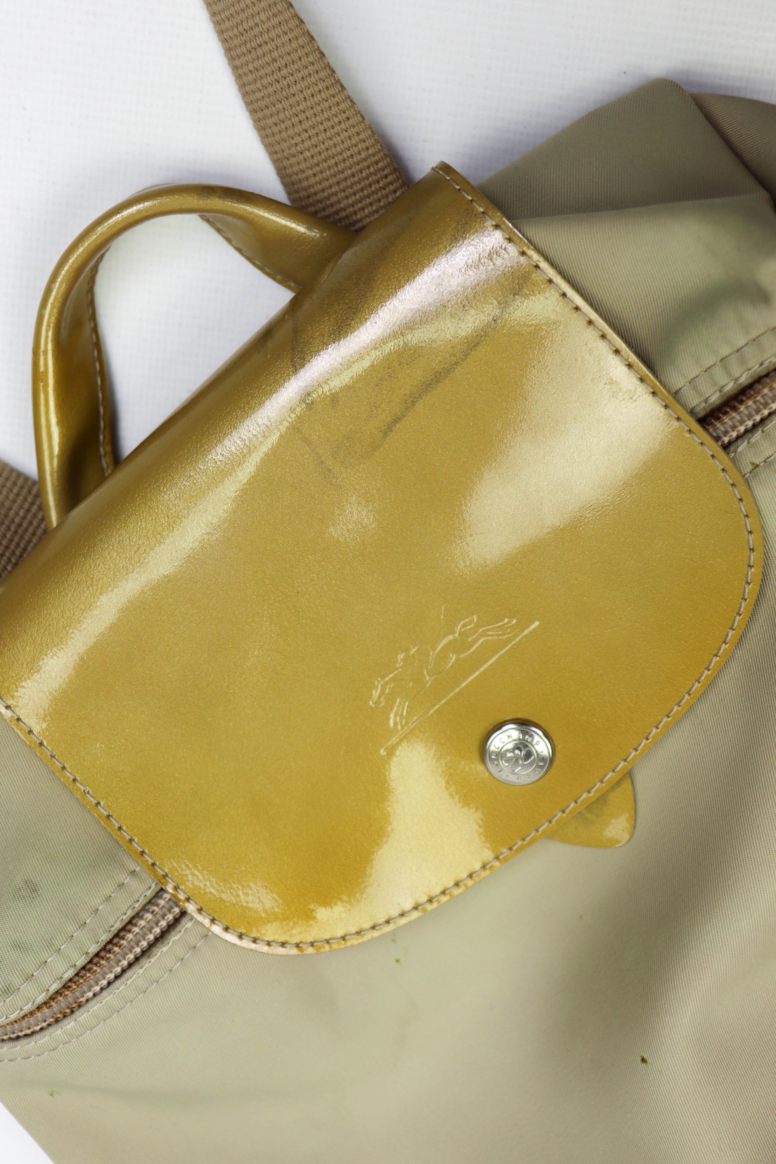 Longchamp Longchamp Paris Vintage 90s Beige Nylon Small Backpack Bag Size ONE SIZE - 9 Thumbnail