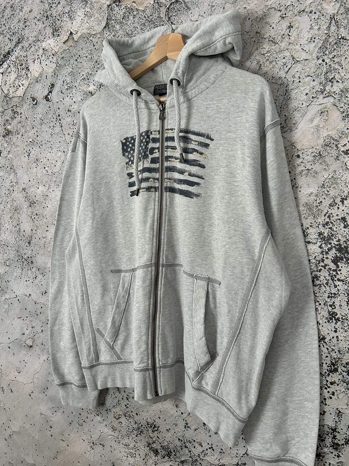 Polo Ralph Lauren Polo Jeans Company Ralph Lauren USA Flag Grey Hoodie 90s Size US XL / EU 56 / 4 - 2 Thumbnail