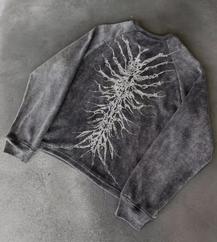 Japanese Brand Thread Printing Long Sleeve Size US XL / EU 56 / 4 - 1 Thumbnail