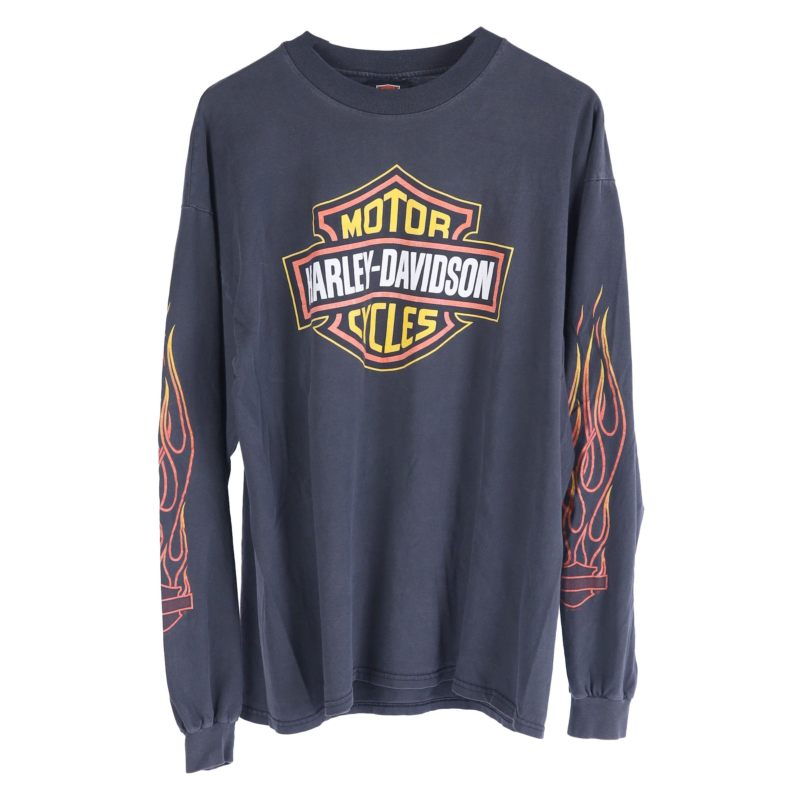 Vintage VINTAGE HARLEY DAVIDSON EMBLEM FLAME LONG SLEEVE T-SHIRT Size US XL / EU 56 / 4 - 1 Thumbnail