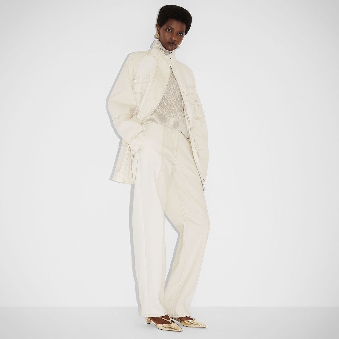 Fendi o1loc1c0426 Blouson in White Size L / US 10 / IT 46 - 4 Thumbnail