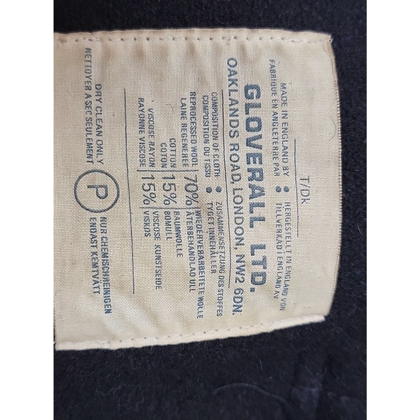 Gloverall VINTAGE Gloverall Peacoat Mens Coat 36 Black Wool Cotton Rayon M Made In England Mens Regular Size 36 Black Pea Coat Size US 36 / EU 52 - 7 Thumbnail