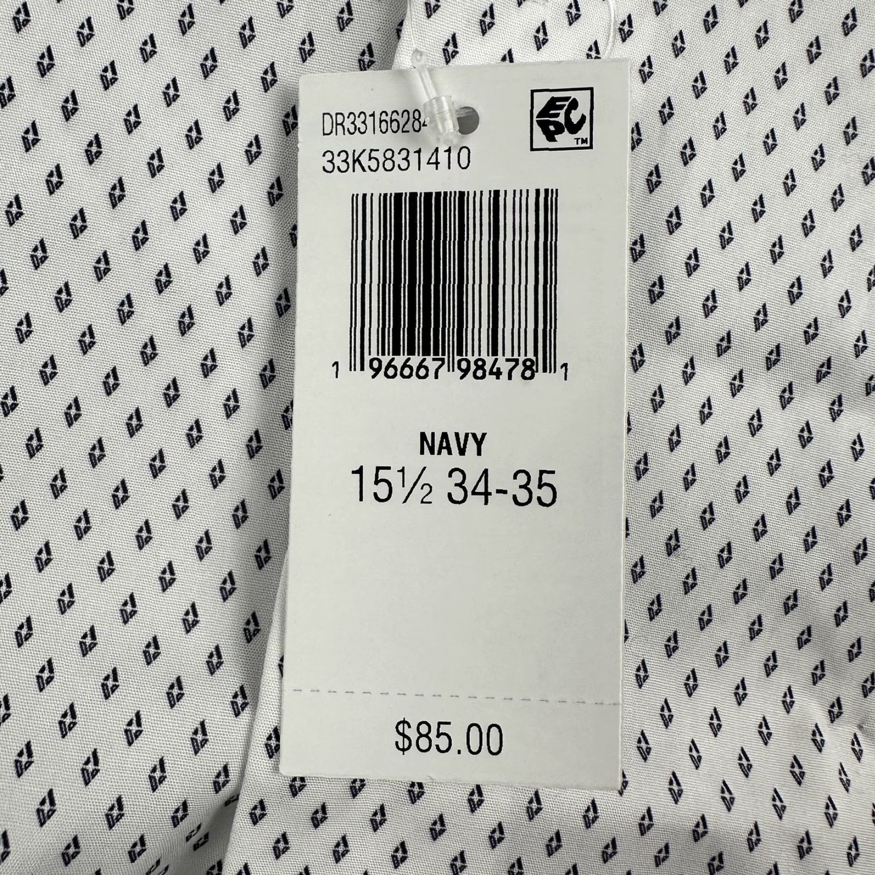 Calvin Klein Calvin Klein Shirt Men M 15.5 34/35 White Navy Geometric Regular Fit Stretch Non-Iron NWT Dress Shirt Size US M / EU 48-50 / 2 - 4 Thumbnail