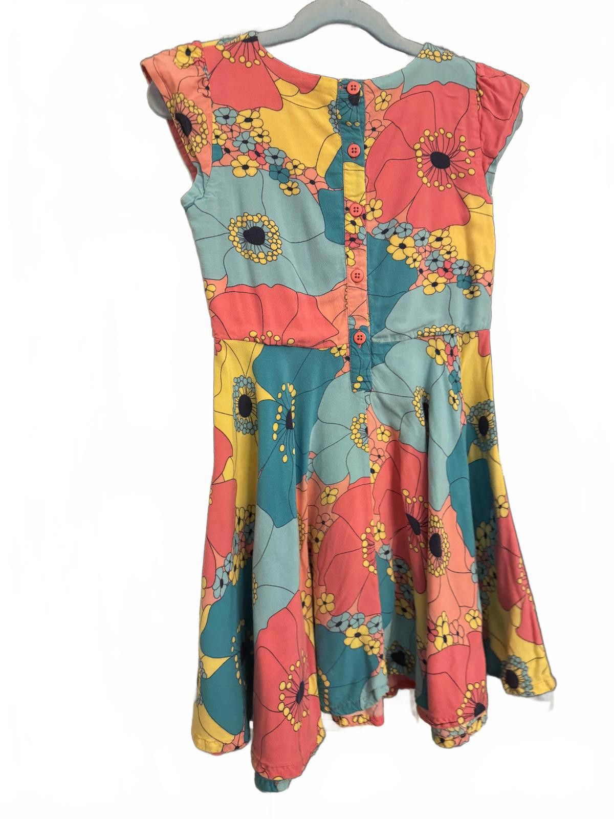 Other Polarn O. Pyret Girls' Floral Dress with Cap Sleeves 4-6 Size ONE SIZE - 2 Thumbnail